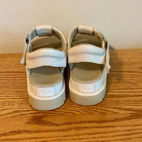 UGG Goldenstar Platform Sandal 6 Cream White Strappy Leather Chunky Strap Summer - Picture 13 of 16